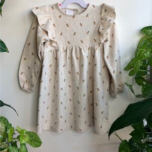Zara Kids Beige Floral Ruffle Dress